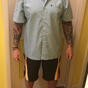 Quiksilver Blue Checkered Collared Shirt